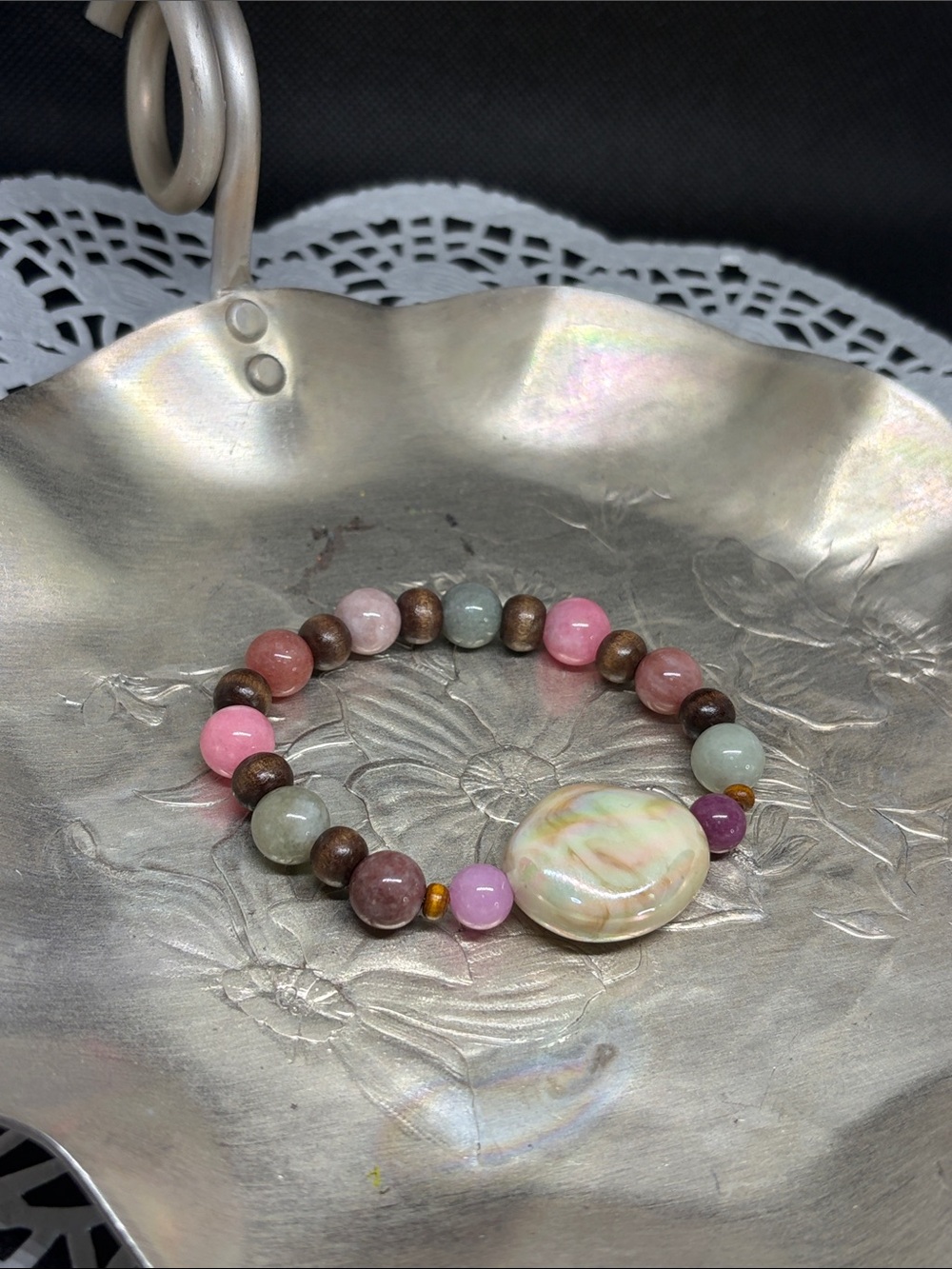 HEIRLOOM ROMANTIC Alxa Chalcedony Bracelet Handmade French Countryside Boho - Picture 5 of 5